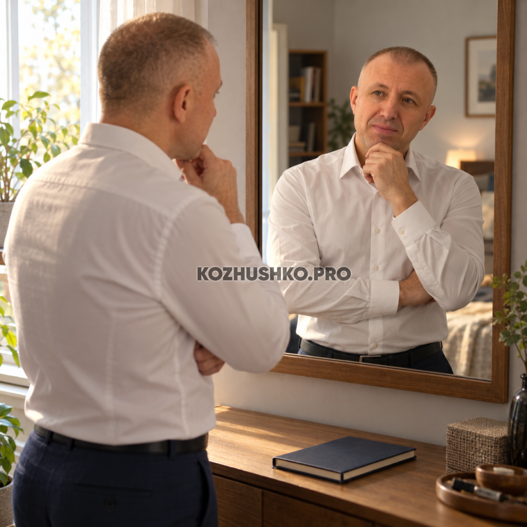 Кто я как человек — тело, разум и духовное начало Владимир Кожушко смотрит в зеркало и размышляет о теле, разуме и духовном начале человека