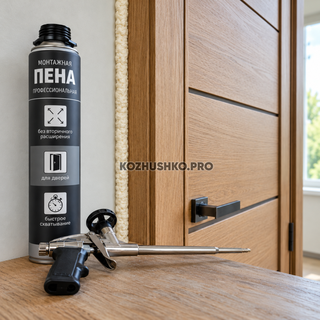 Профессиональная монтажная пена для установки межкомнатных дверей