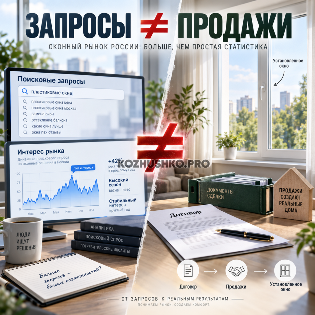 Поисковые запросы Яндекс Вордстат не равны продажам окон