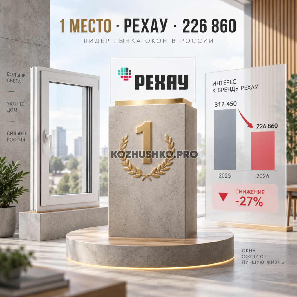 РЕХАУ занимает первое место по поисковому спросу среди оконных брендов