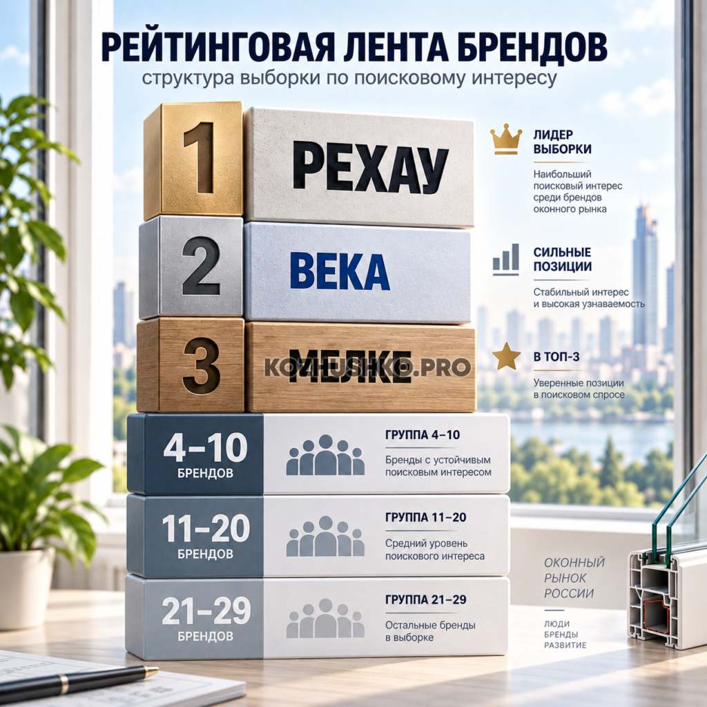 Рейтинг 29 оконных брендов по поисковому спросу в России