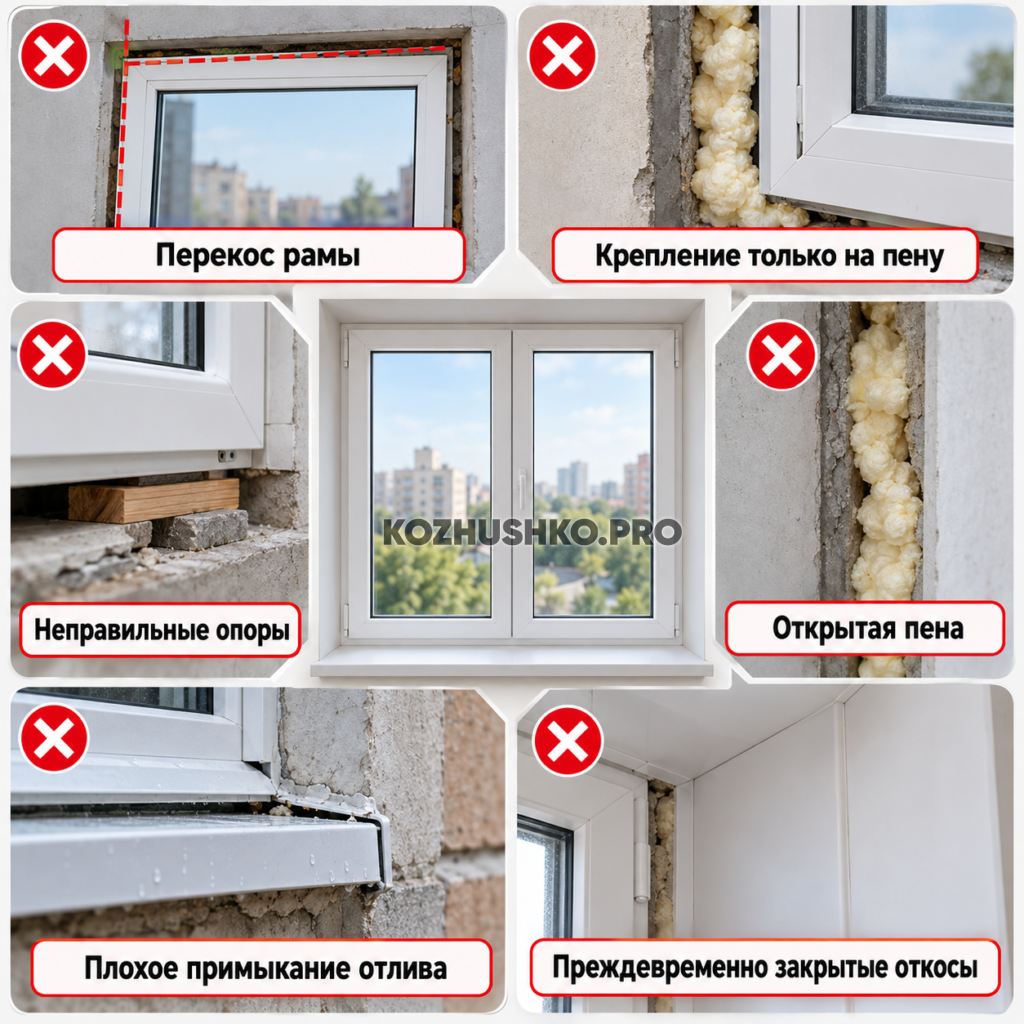 Основные ошибки при монтаже пластиковых окон